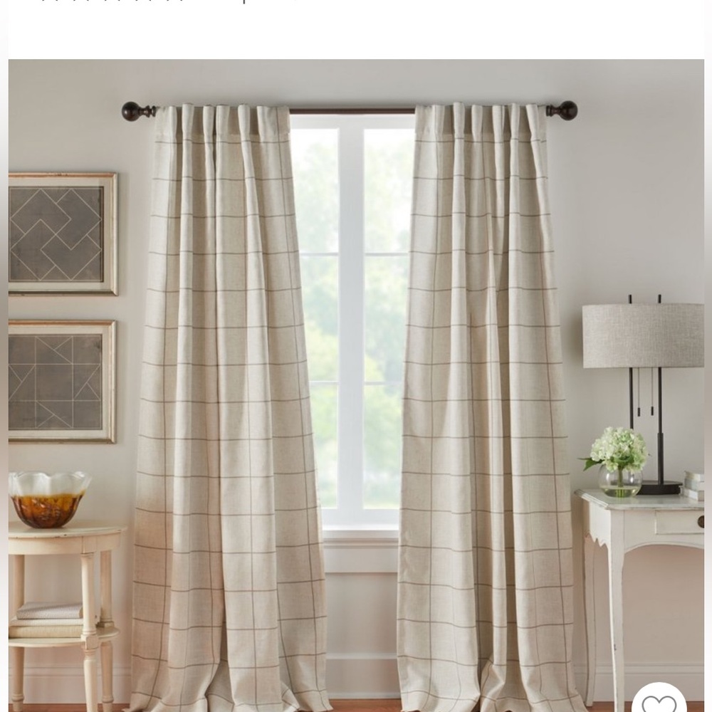 Elegant Cream Plaid Curtains Elrene Home Fashions by target